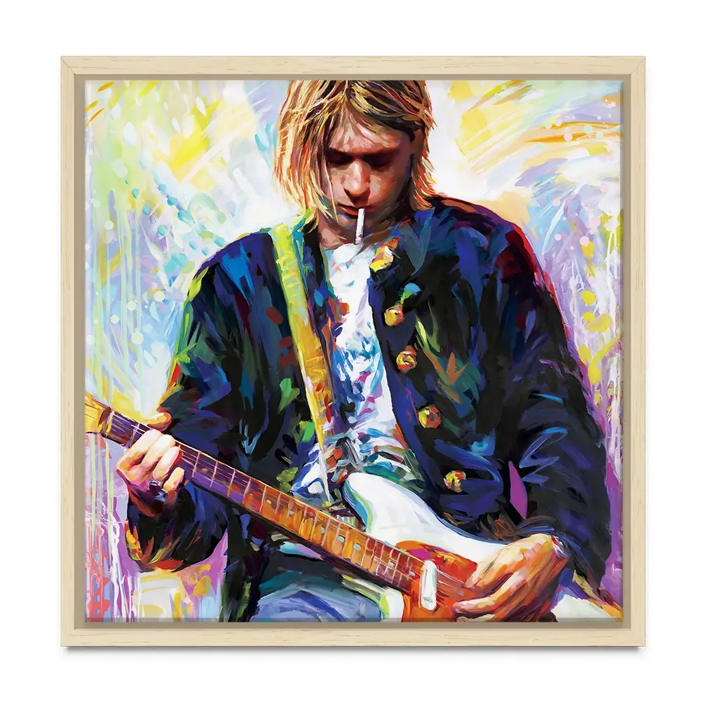 Kurt Cobain Square Canvas Print Kurt Cobain Square Canvas Print wall art product Leon Devenice