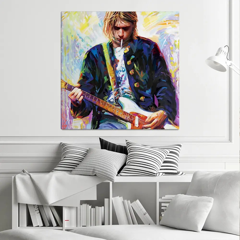 Kurt Cobain Square Canvas Print Kurt Cobain Square Canvas Print wall art product Leon Devenice