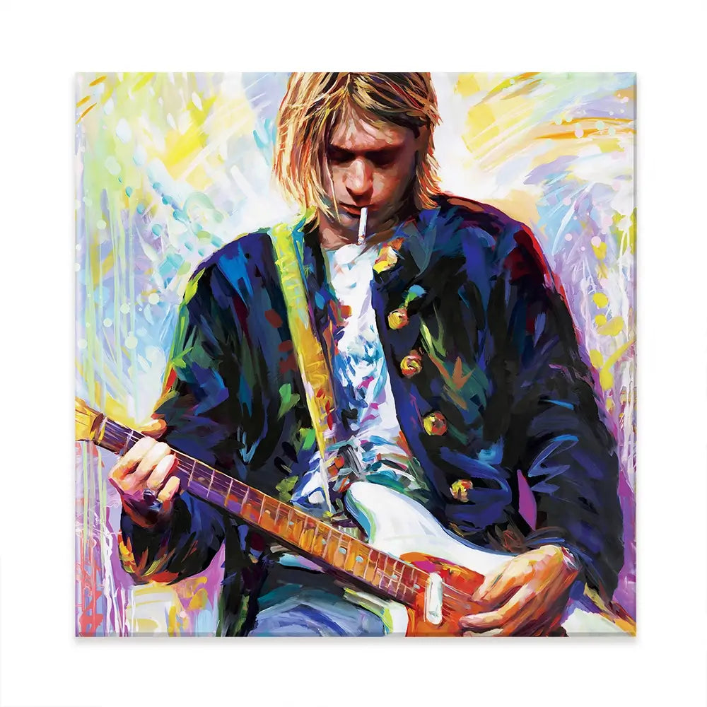 Kurt Cobain Square Canvas Print Kurt Cobain Square Canvas Print wall art product Leon Devenice