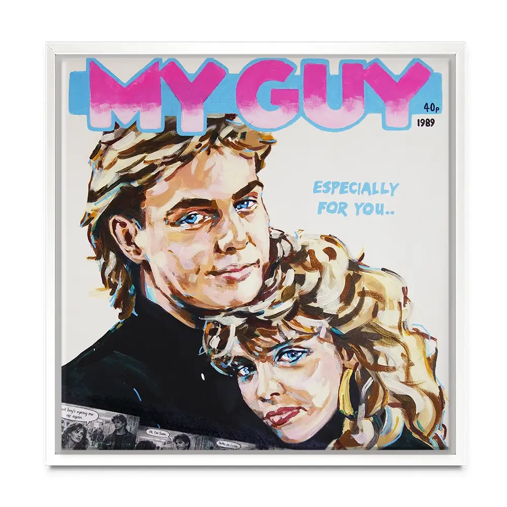 Kylie And Jason My Guy Square Canvas Print Kylie And Jason My Guy Square Canvas Print wall art product Juliet Stockton