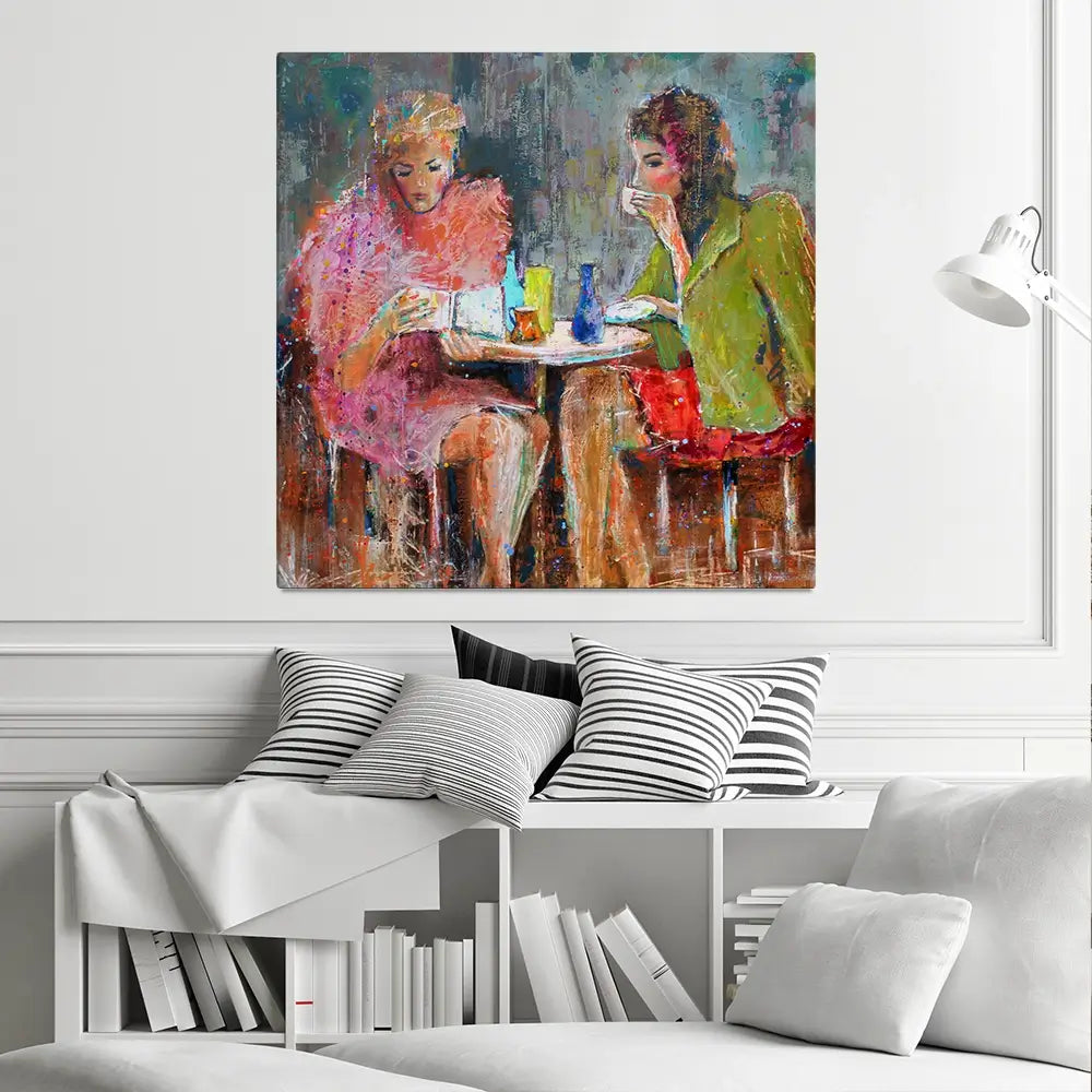 Ladys Time Out Square Canvas Print Ladys Time Out Square Canvas Print wall art product Studio Paint-Ing
