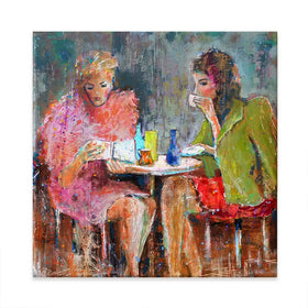 Ladys Time Out Square Canvas Print Ladys Time Out Square Canvas Print wall art product Studio Paint-Ing