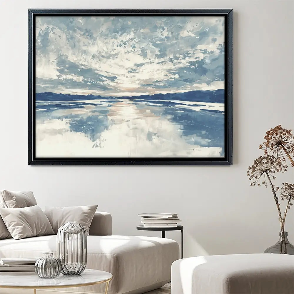 Lake Cloud Reflection Wide Canvas Print Lake Cloud Reflection Wide Canvas Print wall art product Chromatic Storm Studio