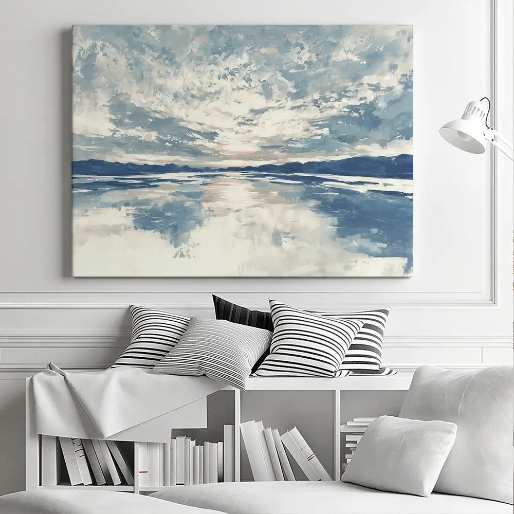 Lake Cloud Reflection Wide Canvas Print Lake Cloud Reflection Wide Canvas Print wall art product Chromatic Storm Studio