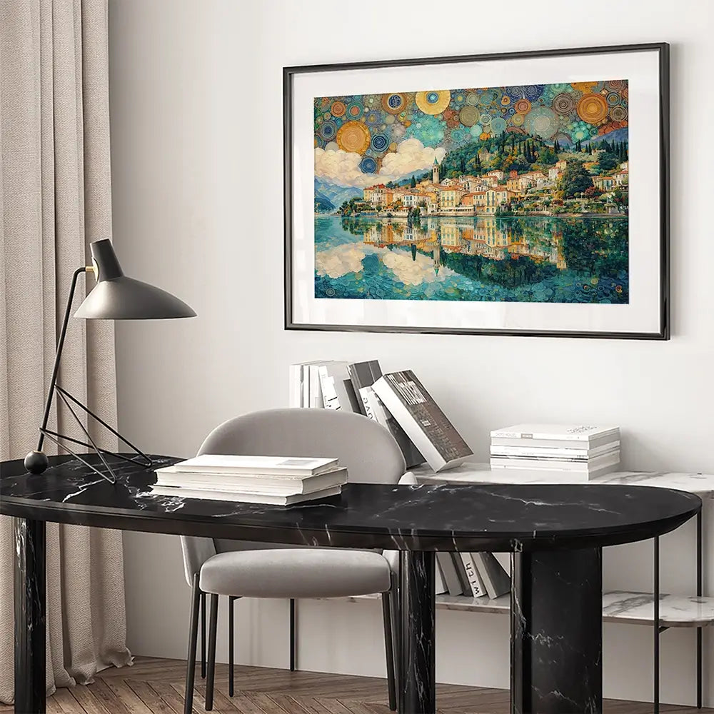 Lake Como Nouveau Framed Art Print Lake Como Nouveau Framed Art Print wall art product David Alexander Elder