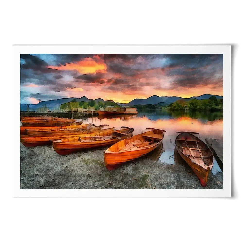 Lake District Boats Art Print Lake District Boats Art Print wall art product Helen Hotson / Shutterstock
