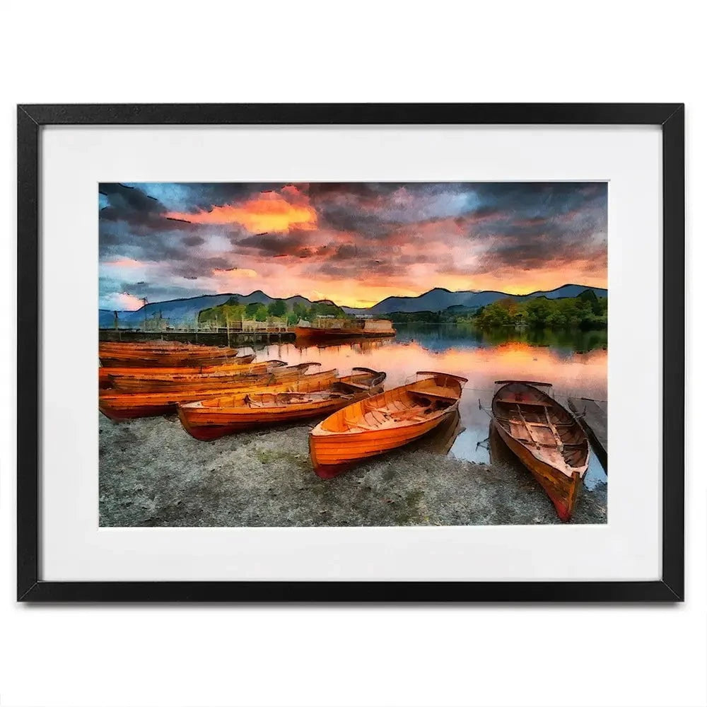 Lake District Boats Framed Art Print Lake District Boats Framed Art Print wall art product Helen Hotson / Shutterstock