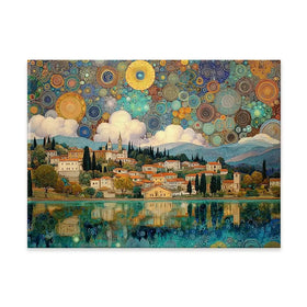 Lake Garda Nouveau Canvas Print Lake Garda Nouveau Canvas Print wall art product David Alexander Elder