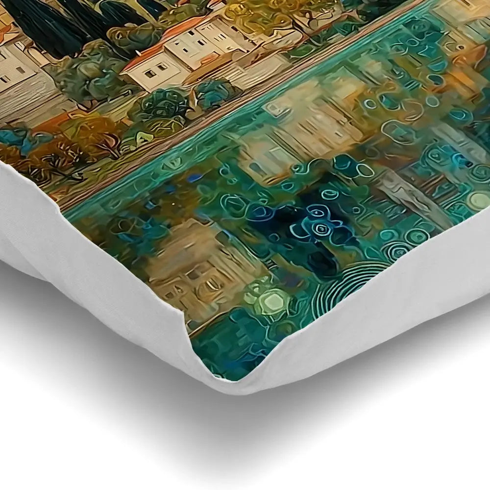 Lake Garda Nouveau Cushion Lake Garda Nouveau Cushion wall art product Art Print Shop