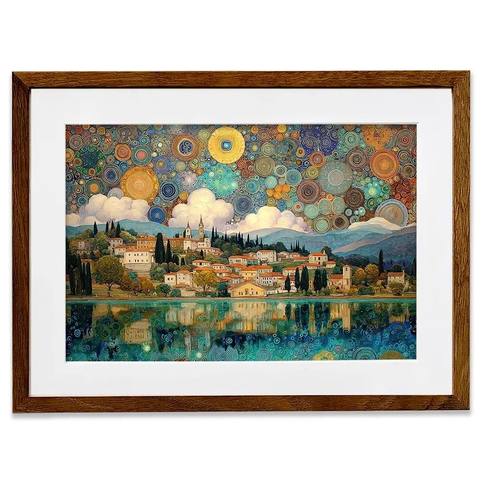 Lake Garda Nouveau Framed Art Print Lake Garda Nouveau Framed Art Print wall art product David Alexander Elder