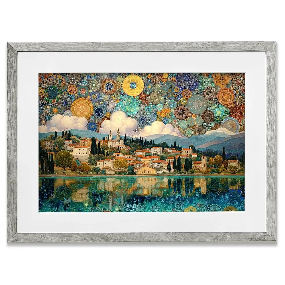 Lake Garda Nouveau Framed Art Print Lake Garda Nouveau Framed Art Print wall art product David Alexander Elder