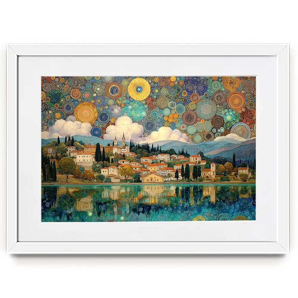 Lake Garda Nouveau Framed Art Print Lake Garda Nouveau Framed Art Print wall art product David Alexander Elder