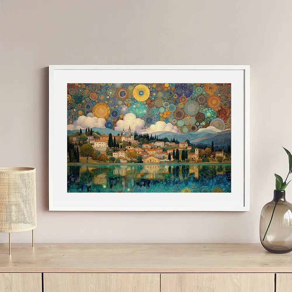 Lake Garda Nouveau Framed Art Print Lake Garda Nouveau Framed Art Print wall art product David Alexander Elder