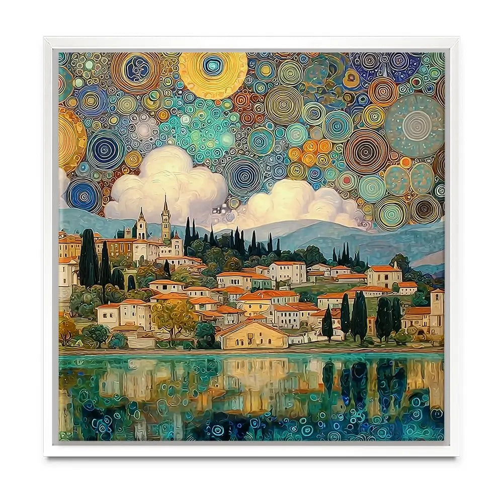 Lake Garda Nouveau Oversized Canvas Print Lake Garda Nouveau Oversized Canvas Print wall art product David Alexander Elder