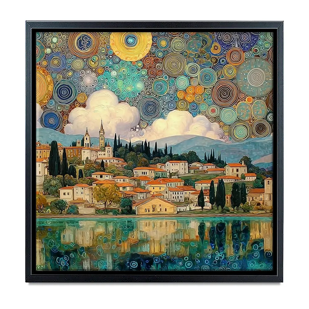 Lake Garda Nouveau Oversized Canvas Print Lake Garda Nouveau Oversized Canvas Print wall art product David Alexander Elder