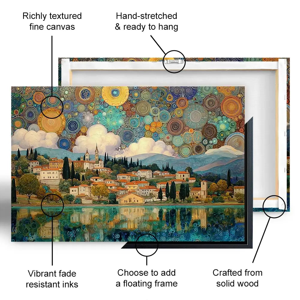 Lake Garda Nouveau Oversized Canvas Print Lake Garda Nouveau Oversized Canvas Print wall art product David Alexander Elder