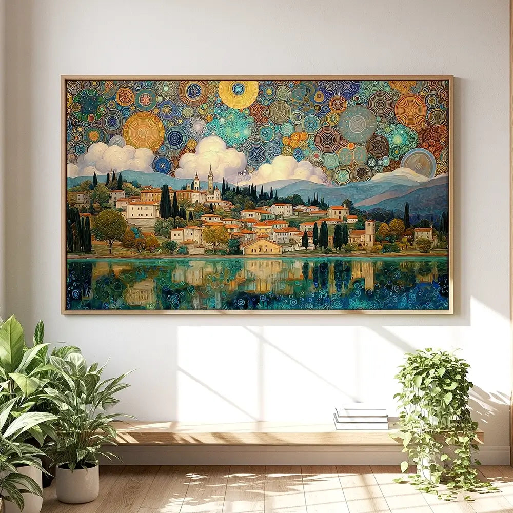 Lake Garda Nouveau Oversized Canvas Print Lake Garda Nouveau Oversized Canvas Print wall art product David Alexander Elder