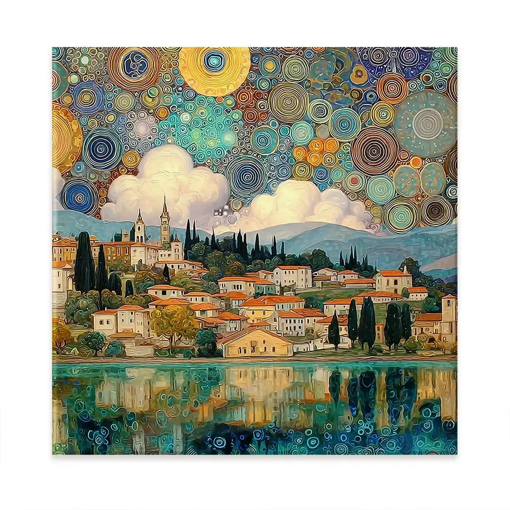 Lake Garda Nouveau Oversized Canvas Print Lake Garda Nouveau Oversized Canvas Print wall art product David Alexander Elder