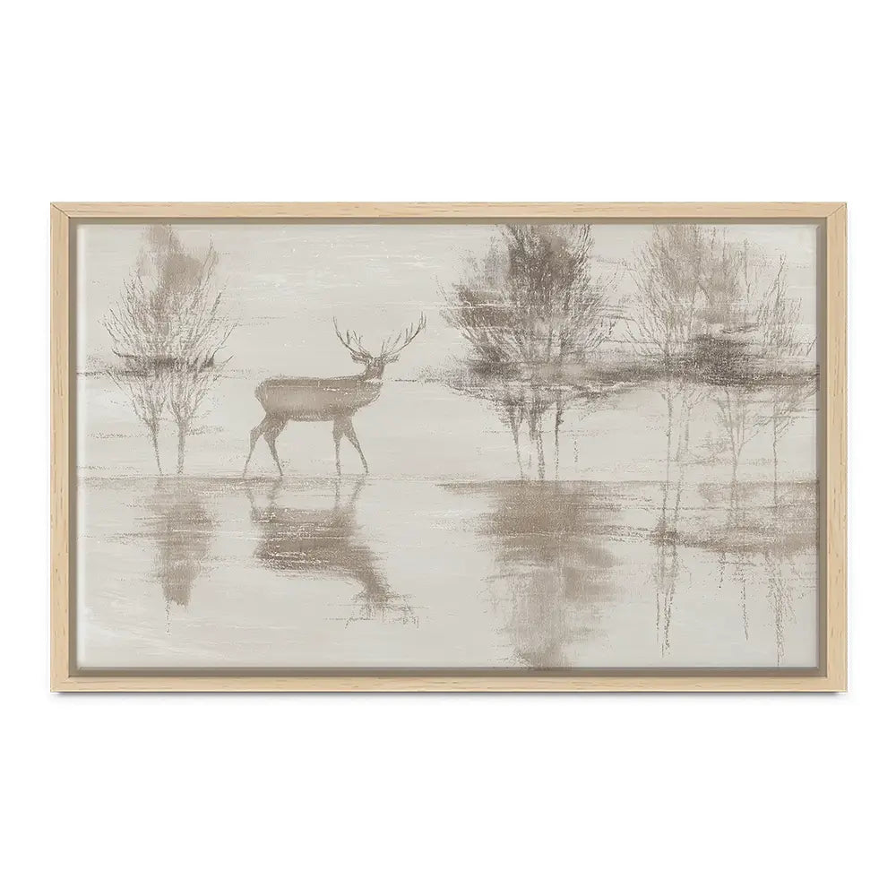 Lake Stag Reflection Canvas Print Lake Stag Reflection Canvas Print wall art product Chromatic Storm Studio