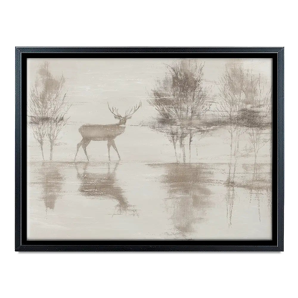Lake Stag Reflection Canvas Print Lake Stag Reflection Canvas Print wall art product Chromatic Storm Studio