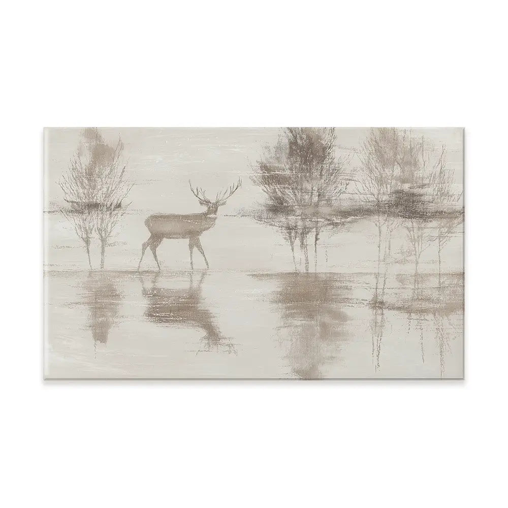 Lake Stag Reflection Canvas Print Lake Stag Reflection Canvas Print wall art product Chromatic Storm Studio