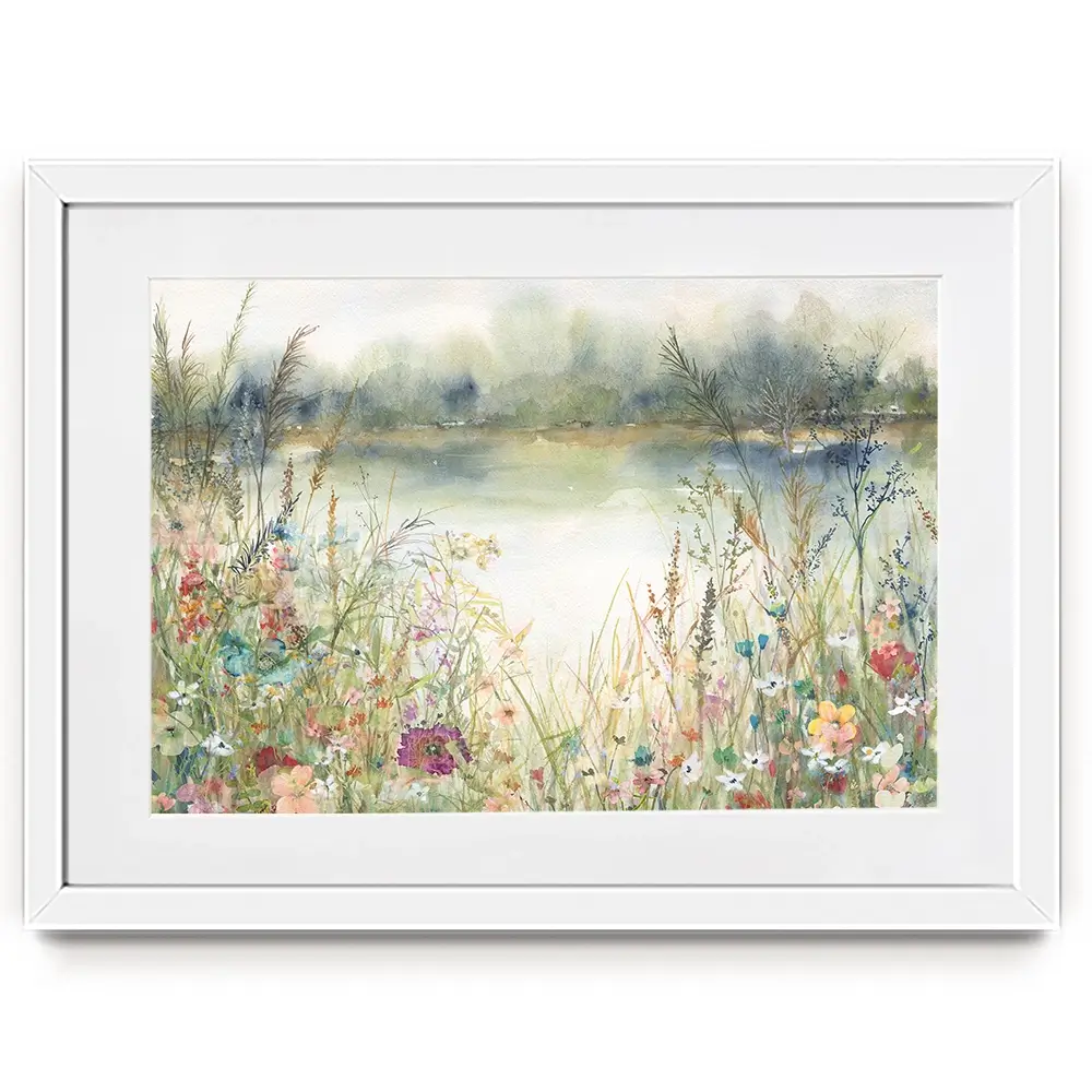 Lakeside Wildflowers Framed Art Print Lakeside Wildflowers Framed Art Print wall art product Carol Robinson