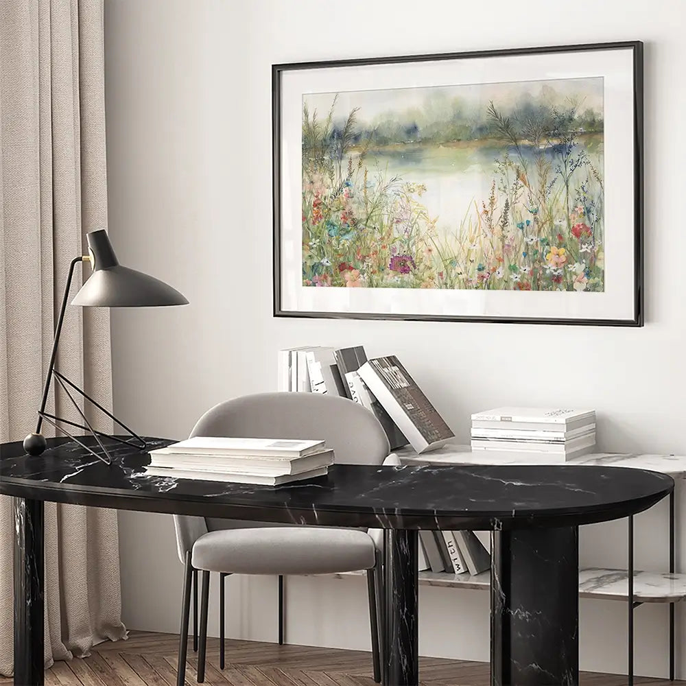 Lakeside Wildflowers Framed Art Print Lakeside Wildflowers Framed Art Print wall art product Carol Robinson