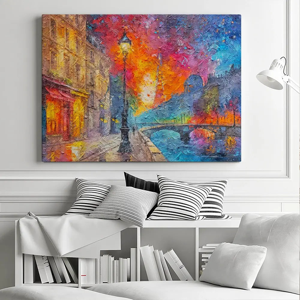 Lamp Post Night Canvas Print Lamp Post Night Canvas Print wall art product Art Print Shop