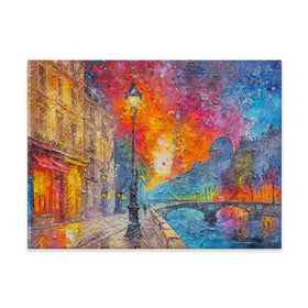 Lamp Post Night Canvas Print Lamp Post Night Canvas Print wall art product Art Print Shop