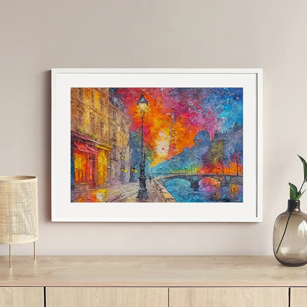 Lamp Post Night Framed Art Print Lamp Post Night Framed Art Print wall art product Art Print Shop