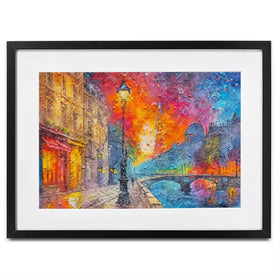 Lamp Post Night Framed Art Print Lamp Post Night Framed Art Print wall art product Art Print Shop