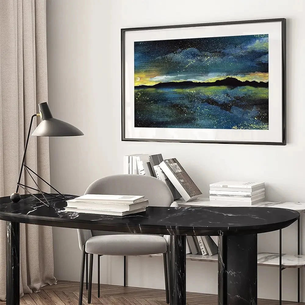 Landscape Sea At Night Framed Art Print Landscape Sea At Night Framed Art Print wall art product Kretsu Nataliya / Shutterstock