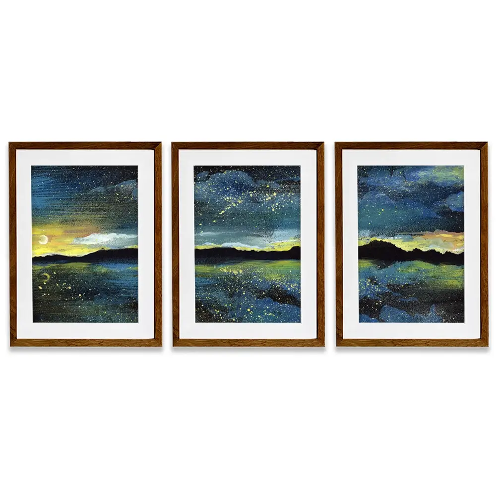 Landscape Sea At Night Framed Art Print Trio Landscape Sea At Night Framed Art Print Trio wall art product Kretsu Nataliya / Shutterstock