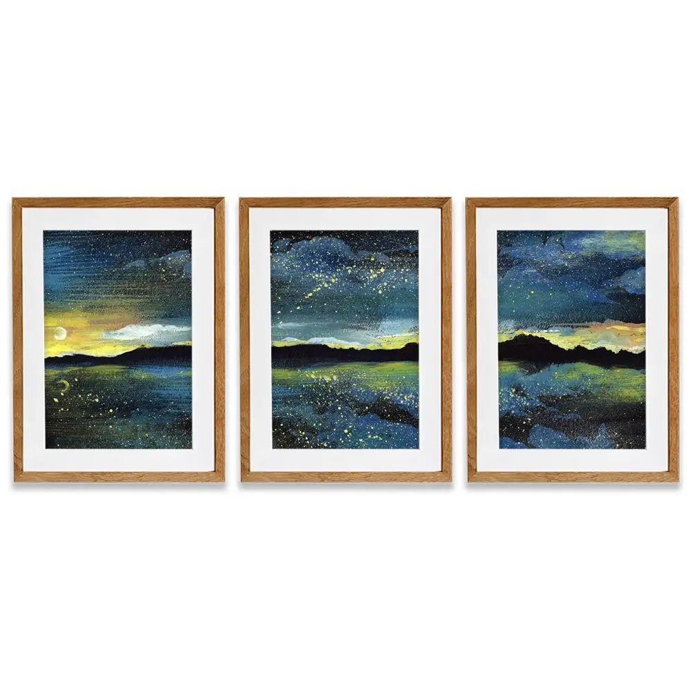 Landscape Sea At Night Framed Art Print Trio Landscape Sea At Night Framed Art Print Trio wall art product Kretsu Nataliya / Shutterstock