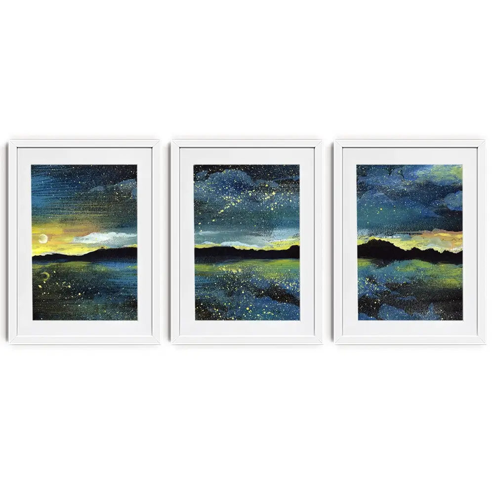 Landscape Sea At Night Framed Art Print Trio Landscape Sea At Night Framed Art Print Trio wall art product Kretsu Nataliya / Shutterstock