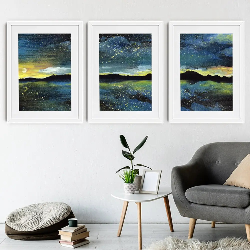 Landscape Sea At Night Framed Art Print Trio Landscape Sea At Night Framed Art Print Trio wall art product Kretsu Nataliya / Shutterstock