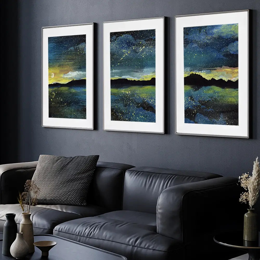 Landscape Sea At Night Framed Art Print Trio Landscape Sea At Night Framed Art Print Trio wall art product Kretsu Nataliya / Shutterstock