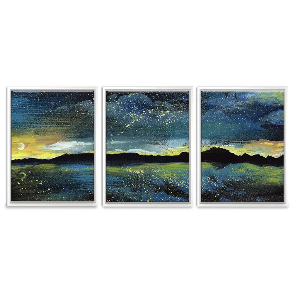 Landscape Sea At Night Trio Canvas Print Landscape Sea At Night Trio Canvas Print wall art product Kretsu Nataliya / Shutterstock