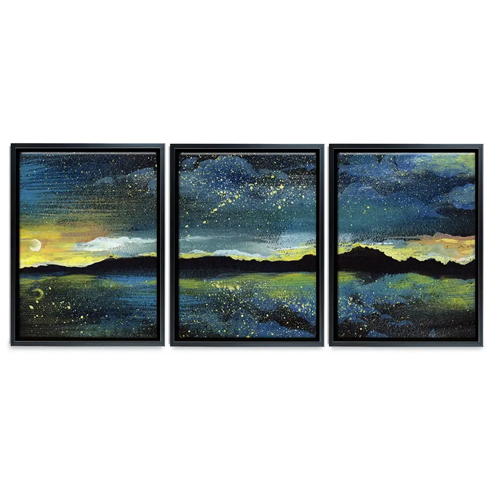 Landscape Sea At Night Trio Canvas Print Landscape Sea At Night Trio Canvas Print wall art product Kretsu Nataliya / Shutterstock