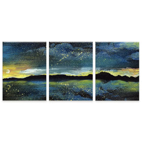 Landscape Sea At Night Trio Canvas Print Landscape Sea At Night Trio Canvas Print wall art product Kretsu Nataliya / Shutterstock