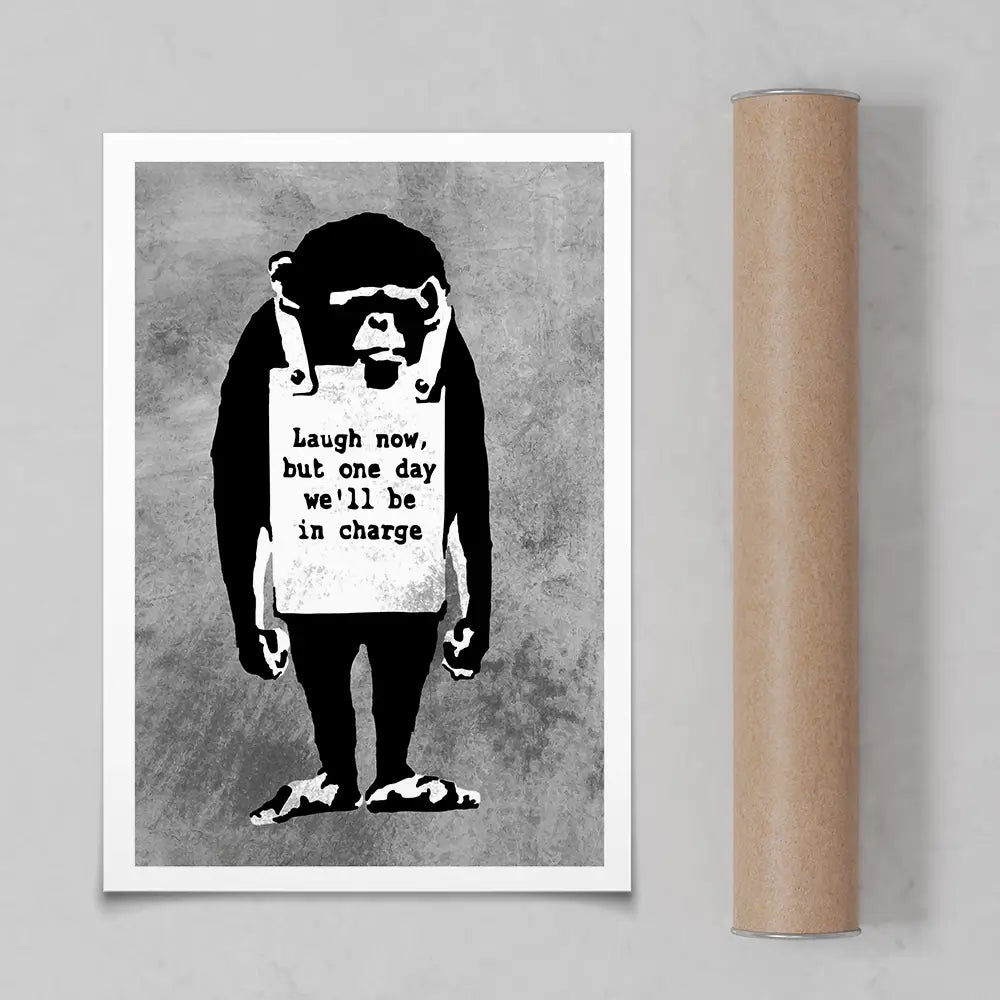 Laugh Now Monkey Art Print Laugh Now Monkey Art Print wall art product Banksy