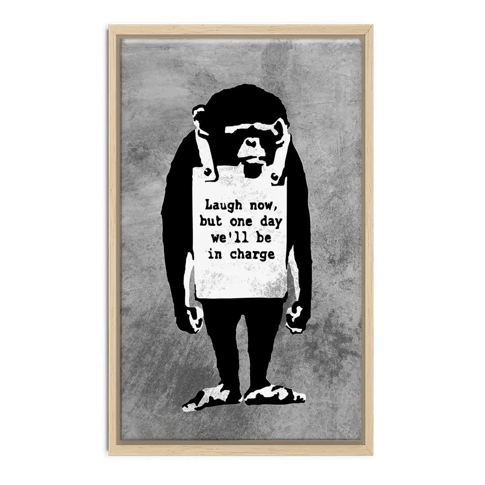 Laugh Now Monkey Canvas Print Laugh Now Monkey Canvas Print wall art product Banksy