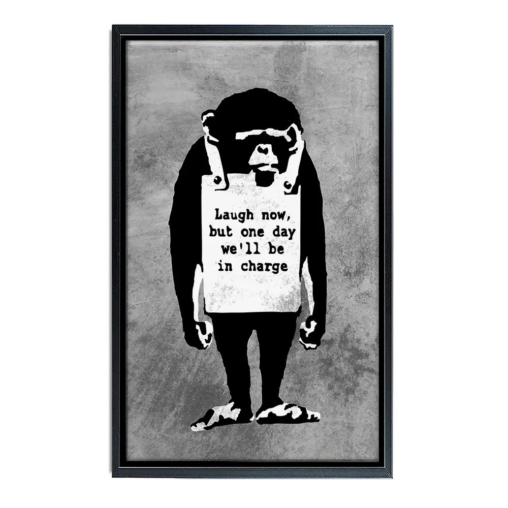 Laugh Now Monkey Canvas Print Laugh Now Monkey Canvas Print wall art product Banksy