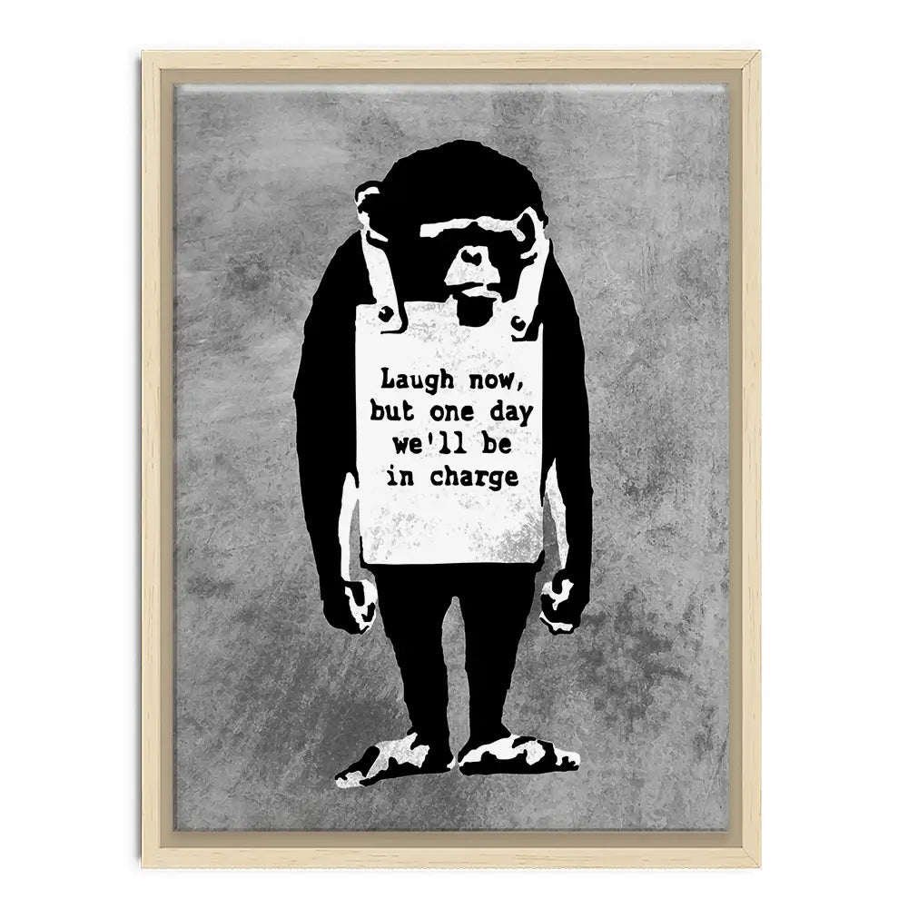 Laugh Now Monkey Canvas Print Laugh Now Monkey Canvas Print wall art product Banksy
