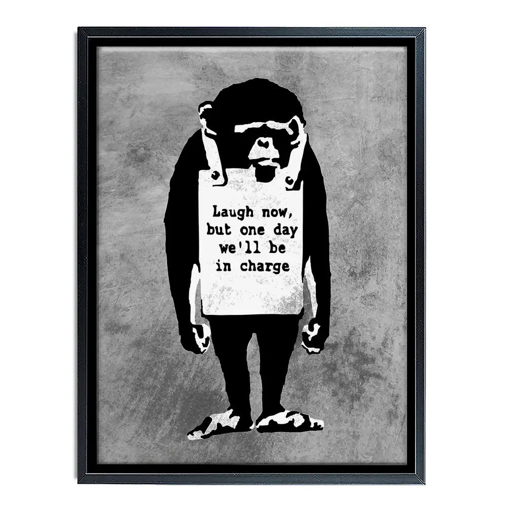 Laugh Now Monkey Canvas Print Laugh Now Monkey Canvas Print wall art product Banksy