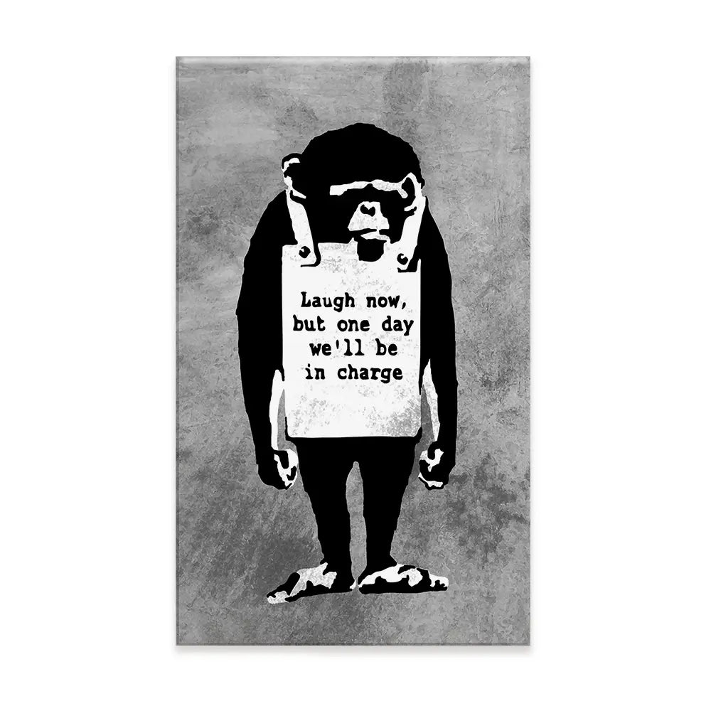 Laugh Now Monkey Canvas Print Laugh Now Monkey Canvas Print wall art product Banksy