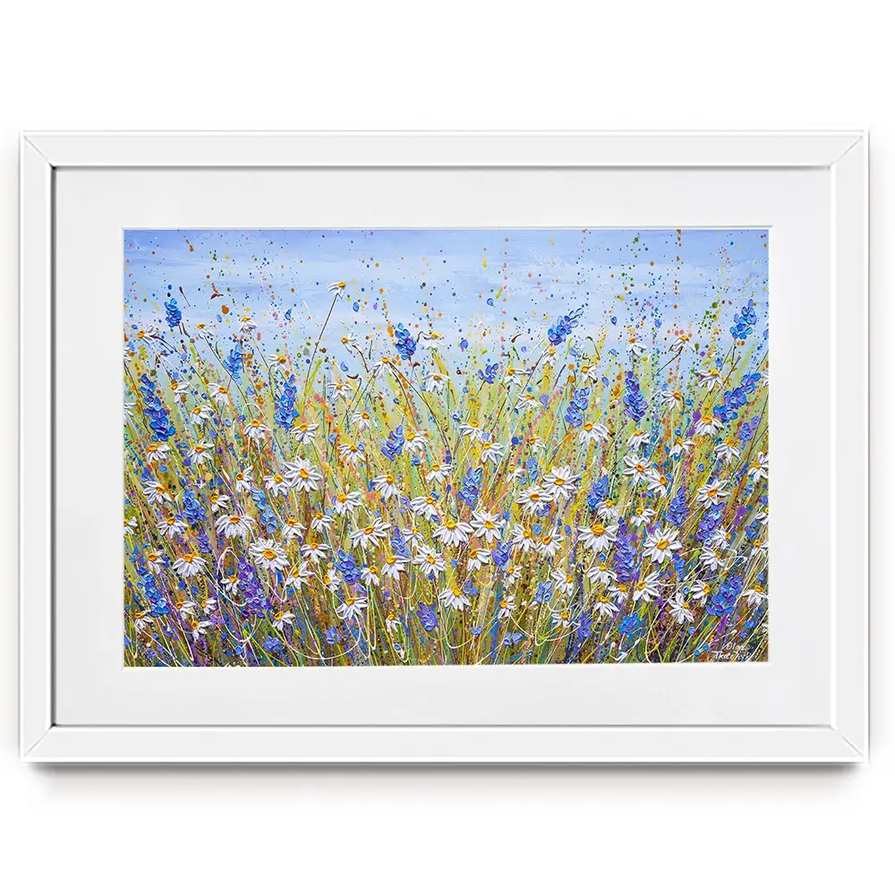 Lavender And Daisies Framed Art Print Lavender And Daisies Framed Art Print wall art product Olga Tkachyk