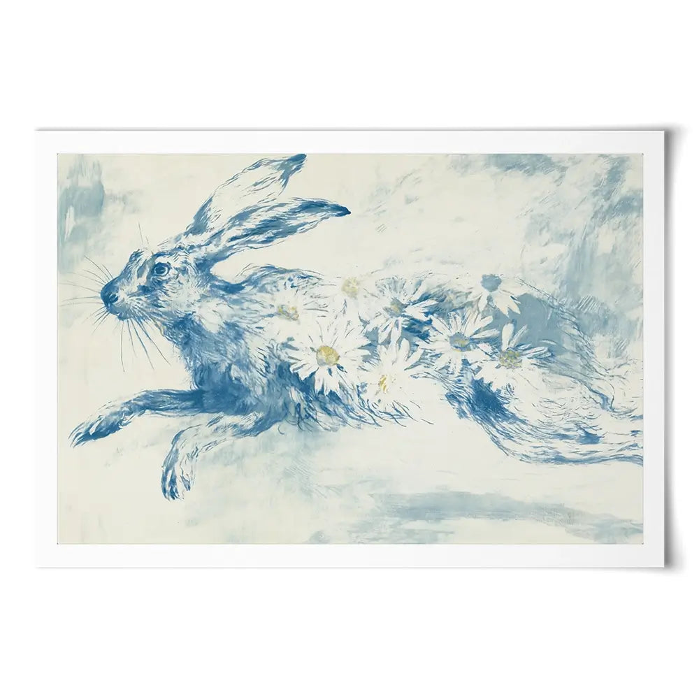 Leaping Rabbit Field Art Print Leaping Rabbit Field Art Print wall art product Chromatic Storm Studio
