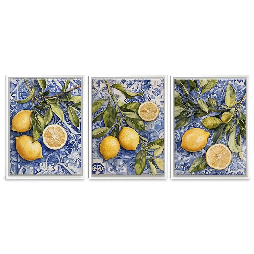 Lemon Citrus Trio Canvas Print Lemon Citrus Trio Canvas Print wall art product IAmHomeStudio