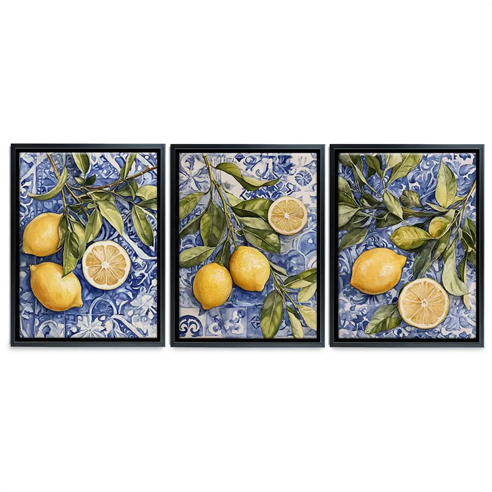 Lemon Citrus Trio Canvas Print Lemon Citrus Trio Canvas Print wall art product IAmHomeStudio